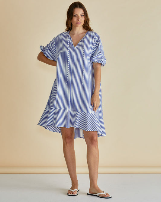 Blue & White Striped Dress - Livvy | Betty Basics Style 8503