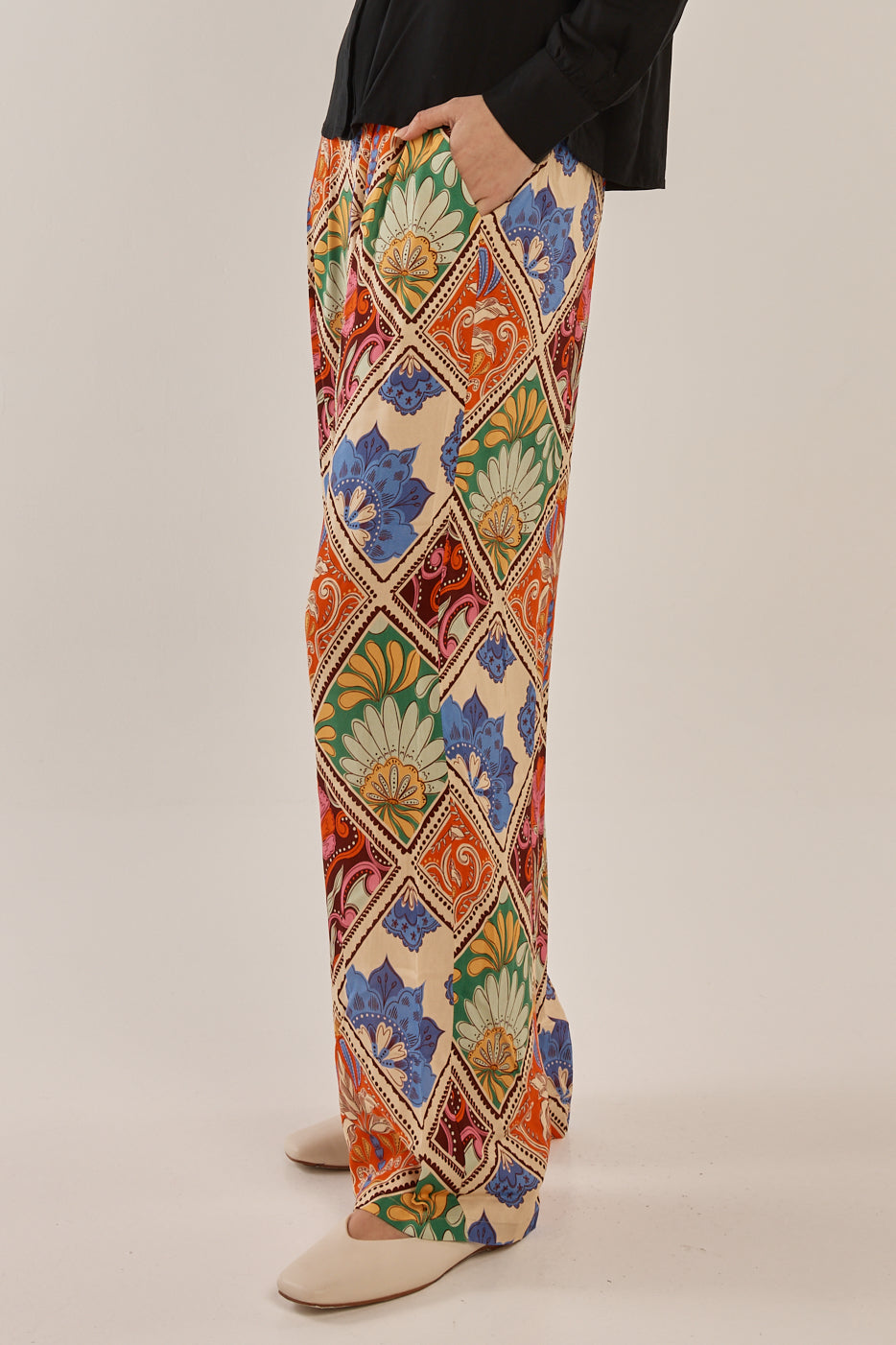 Villa Floral Print Lyon Wide Leg Trousers | Betty Basics