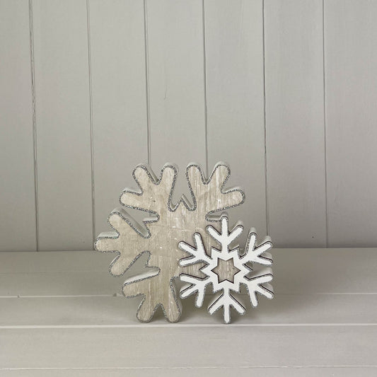 Whitewashed Wooden Snowflake | Satchville