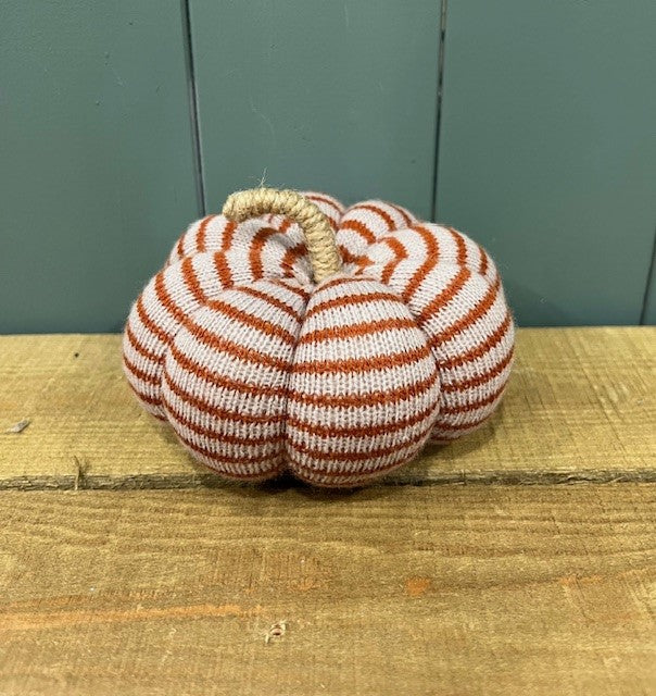 Red Striped Knitted Pumpkin | Satchville