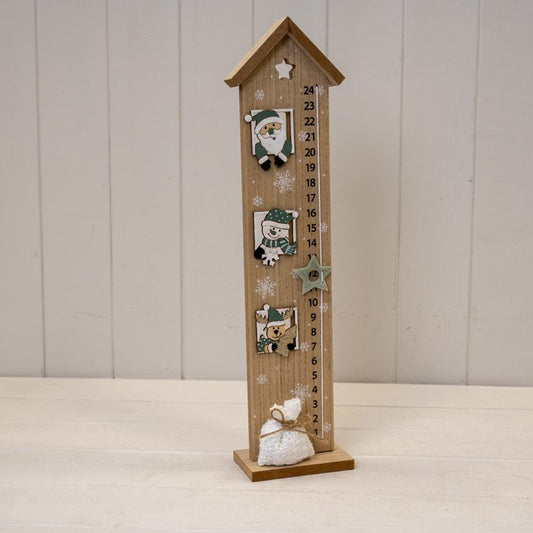 Advent Calendar House with Green Santa and Snowman | Satchville