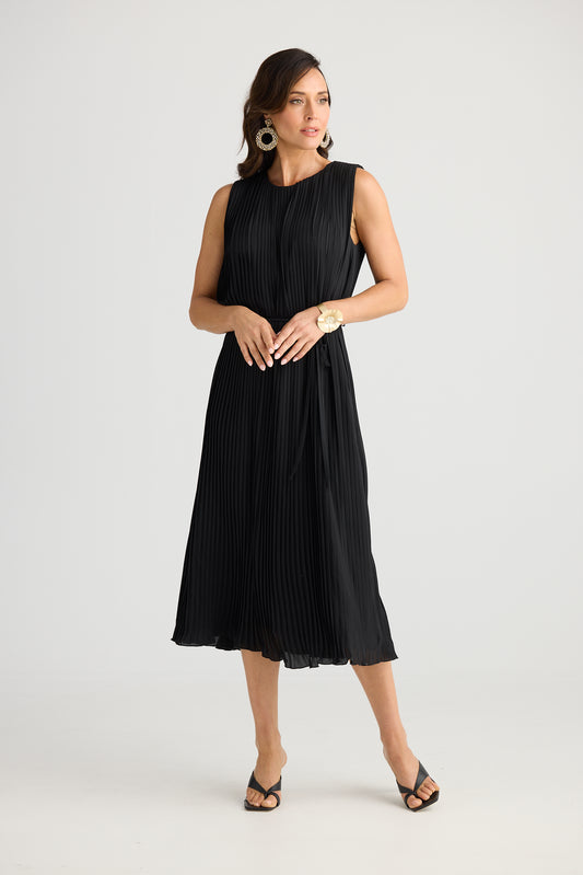 Black Tansy Pleated Dress | Brave & True BT25343
