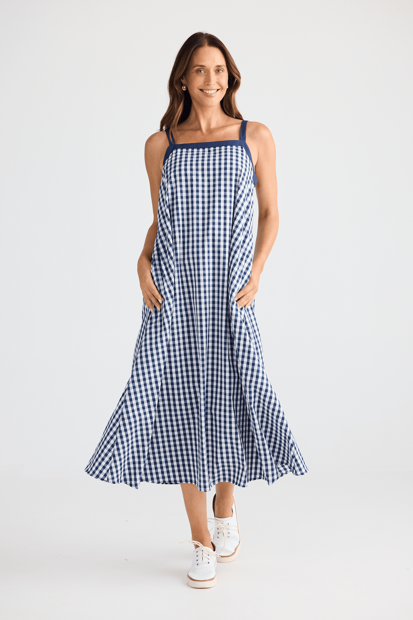 Navy & White Gingham Erica Dress | Brave & True BT25380