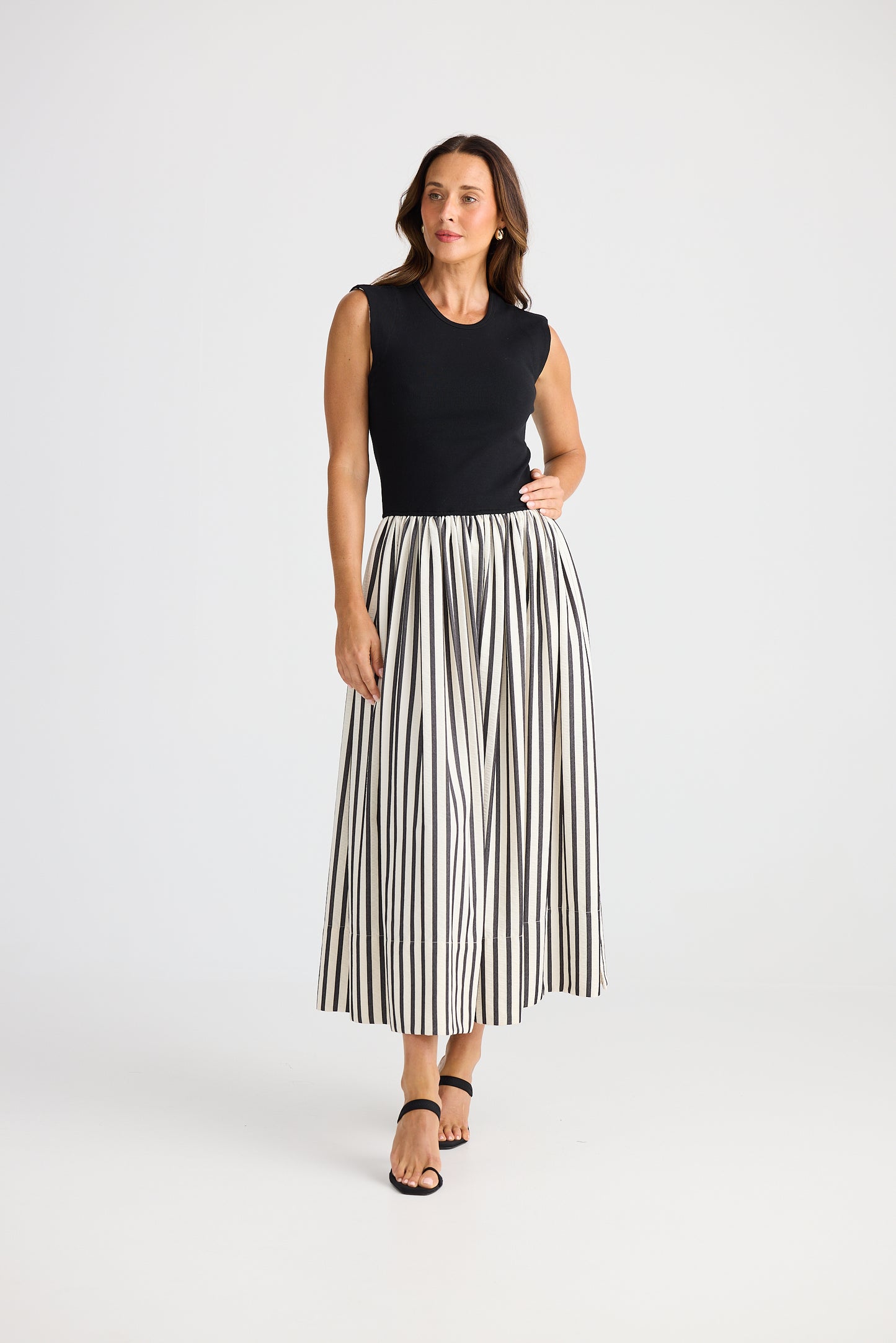 Black & White Stripe Daphne Dress | Brave & True BT25410