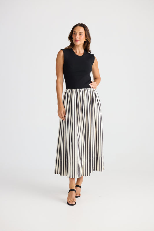 Black & White Stripe Daphne Dress | Brave & True BT25410