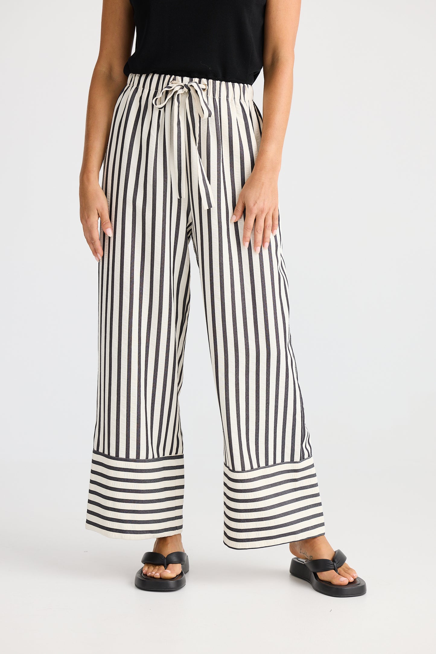 Black Stripe Portia Pants | Brave & True BT25437