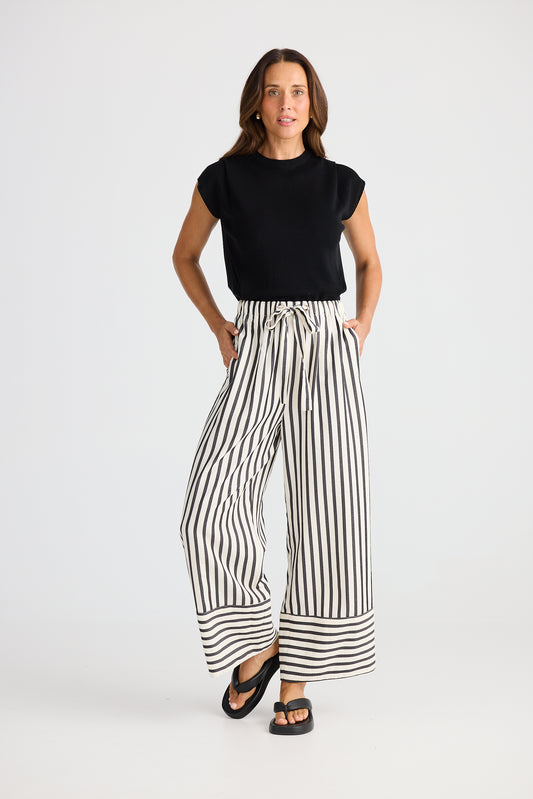 Black Stripe Portia Pants | Brave & True BT25437