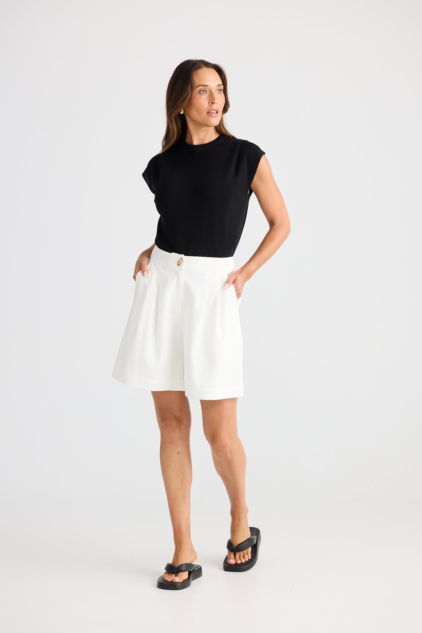 White Origami Shorts | Brave & True BT25445