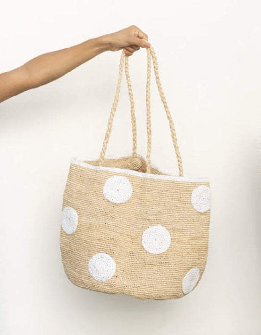 Biscotty Tote Bucket Bag - White | Zanatany Concepts