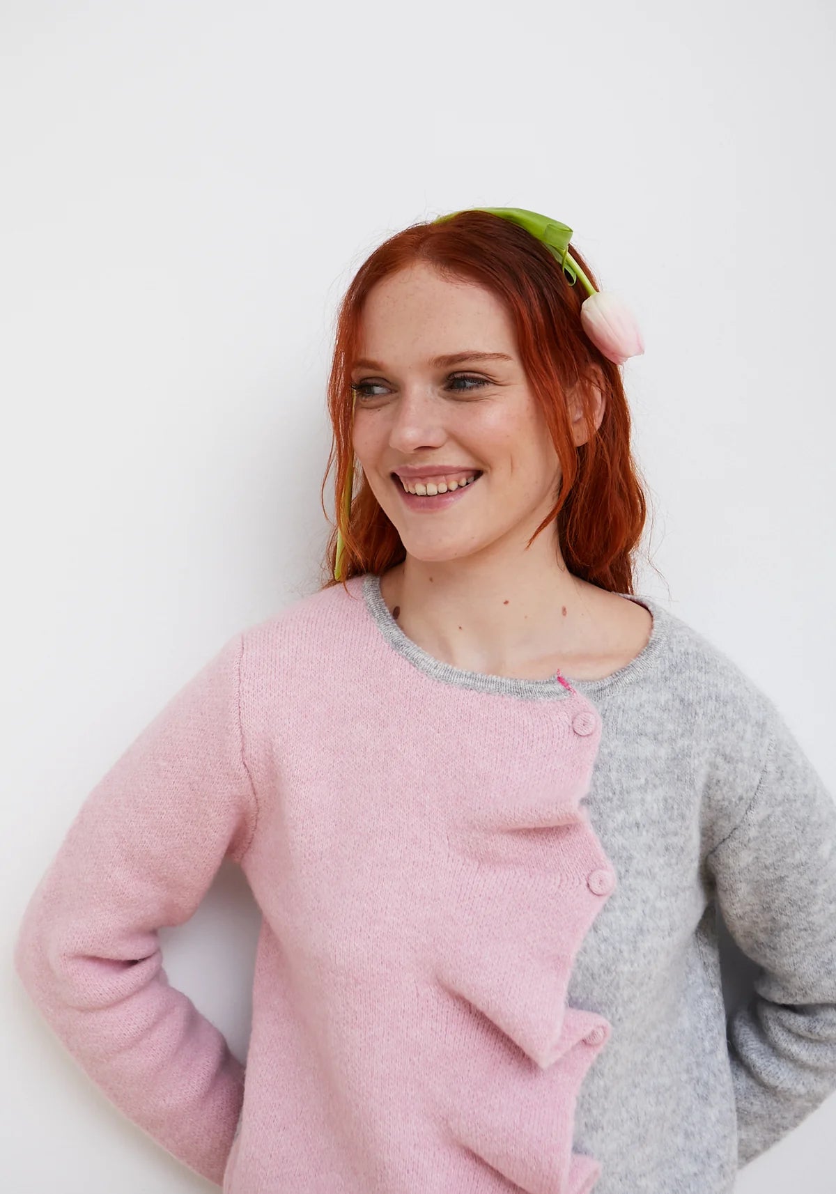 Giggle Jumper - Pink & Grey | Dr.Bloom