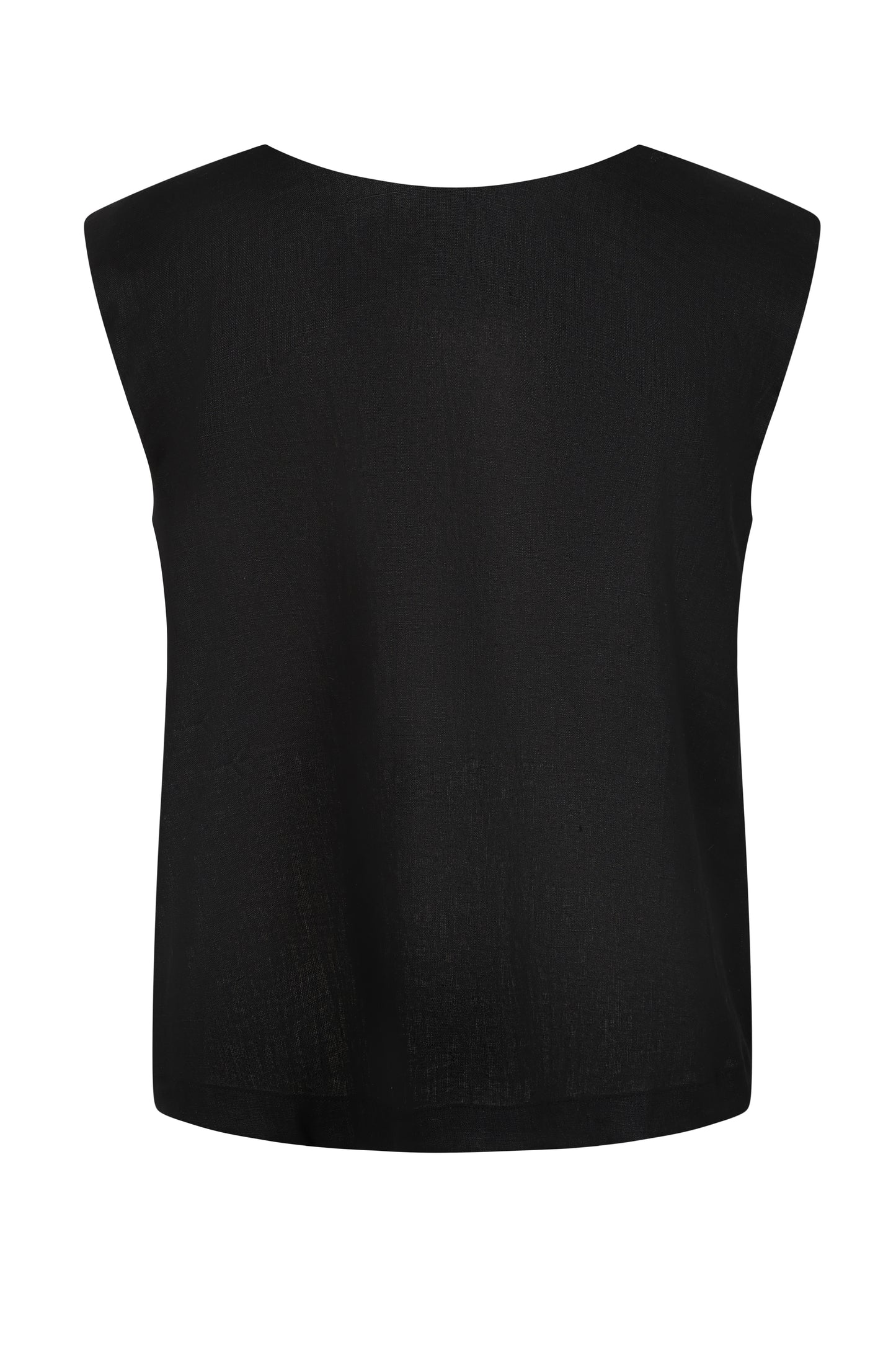 It's Only Natural Black Linen Top | Foil FO6917