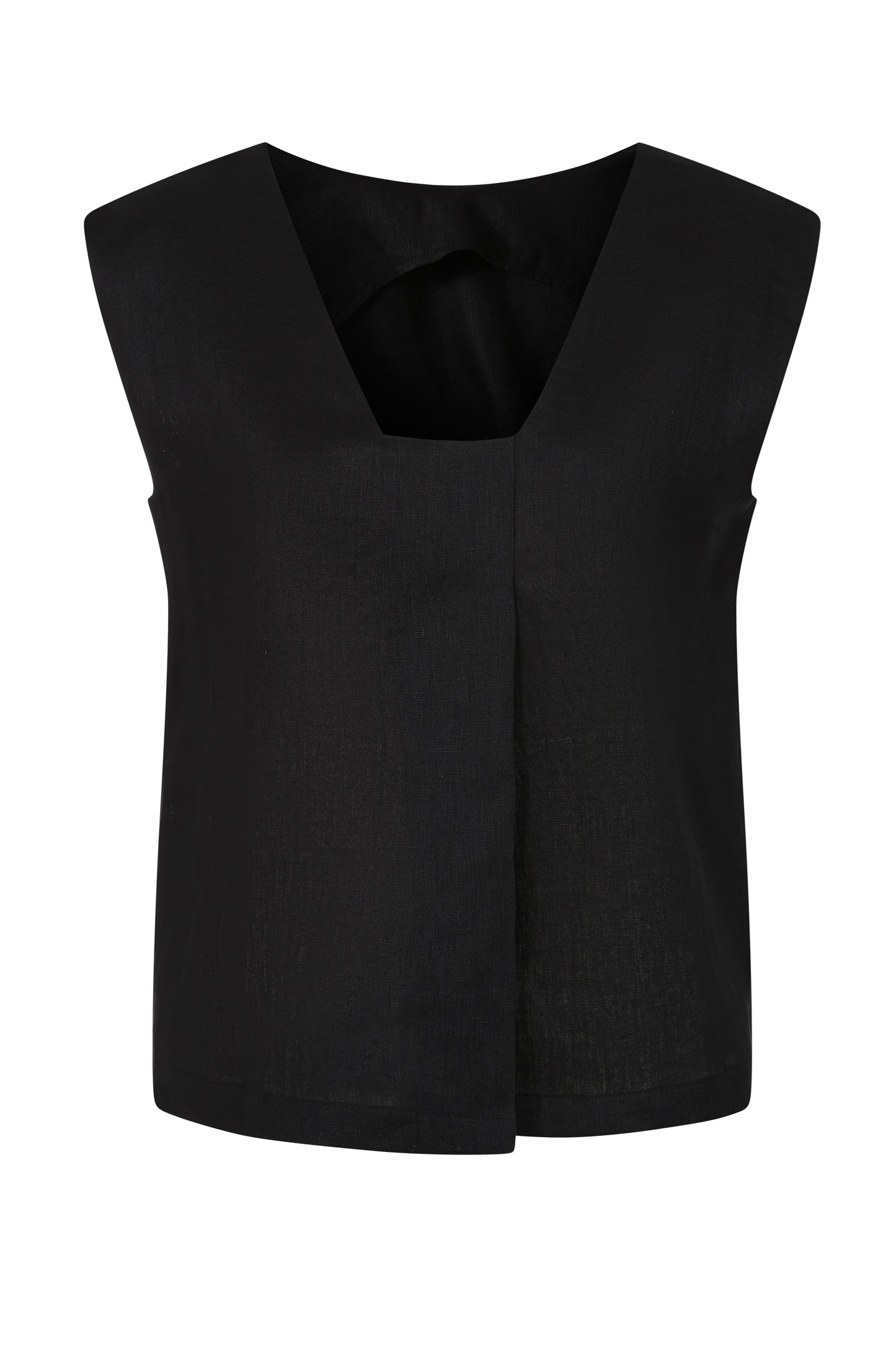 It's Only Natural Black Linen Top | Foil FO6917