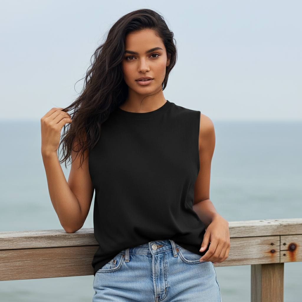It's Only Natural Black Linen Top | Foil FO6917