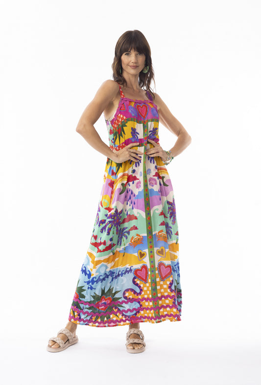 Briana Strappy Print Dress | Escape 30127