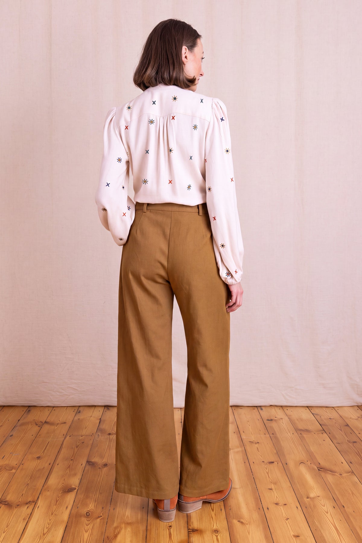 Ochre Cotton Drill Wide Leg Trousers | Nomads CD11300CH