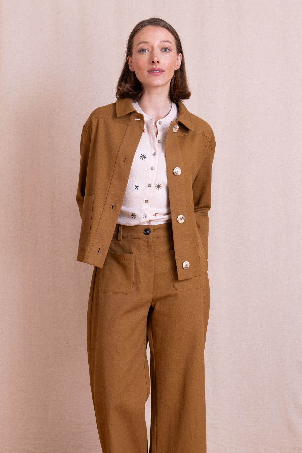 Ochre Cotton Drill Wide Leg Trousers | Nomads CD11300CH