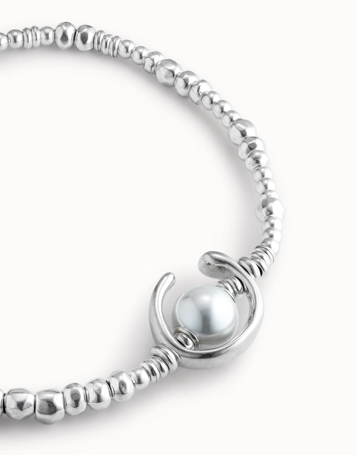 UNOde50 Short Pearl Necklace – Silver | COL0970