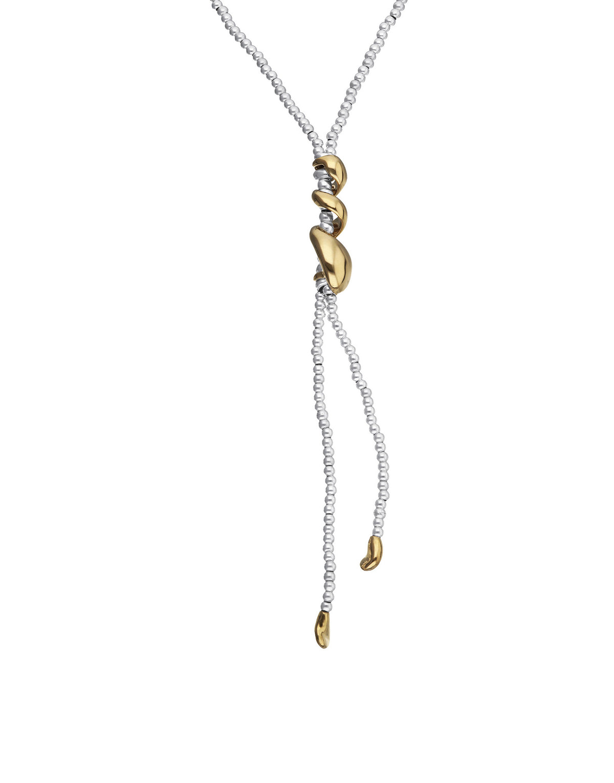 UNOde50 Originia Long Beaded Necklace – Silver & Gold | COL2101