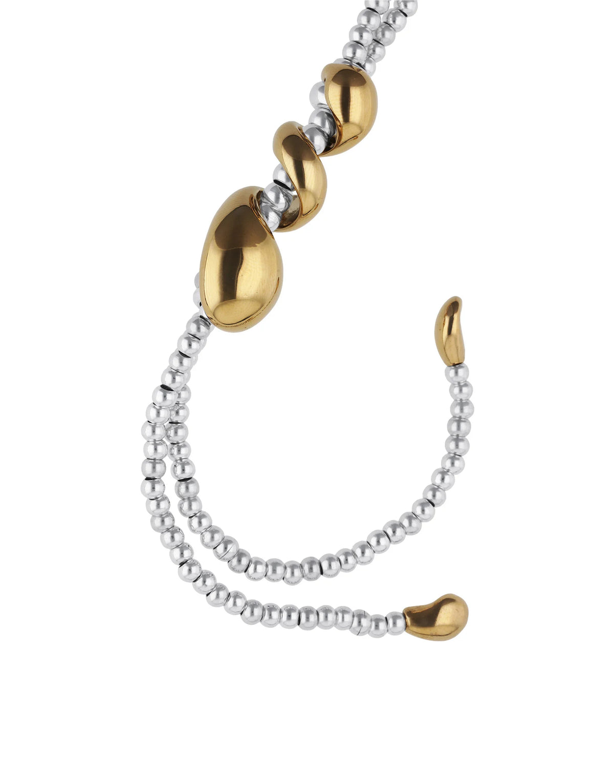 UNOde50 Originia Long Beaded Necklace – Silver & Gold | COL2101