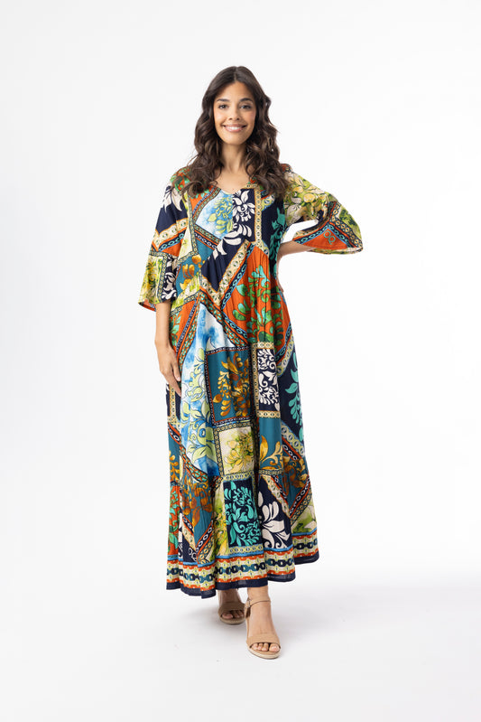 Cabo Fria Peak Print Dress | Orientique 40204