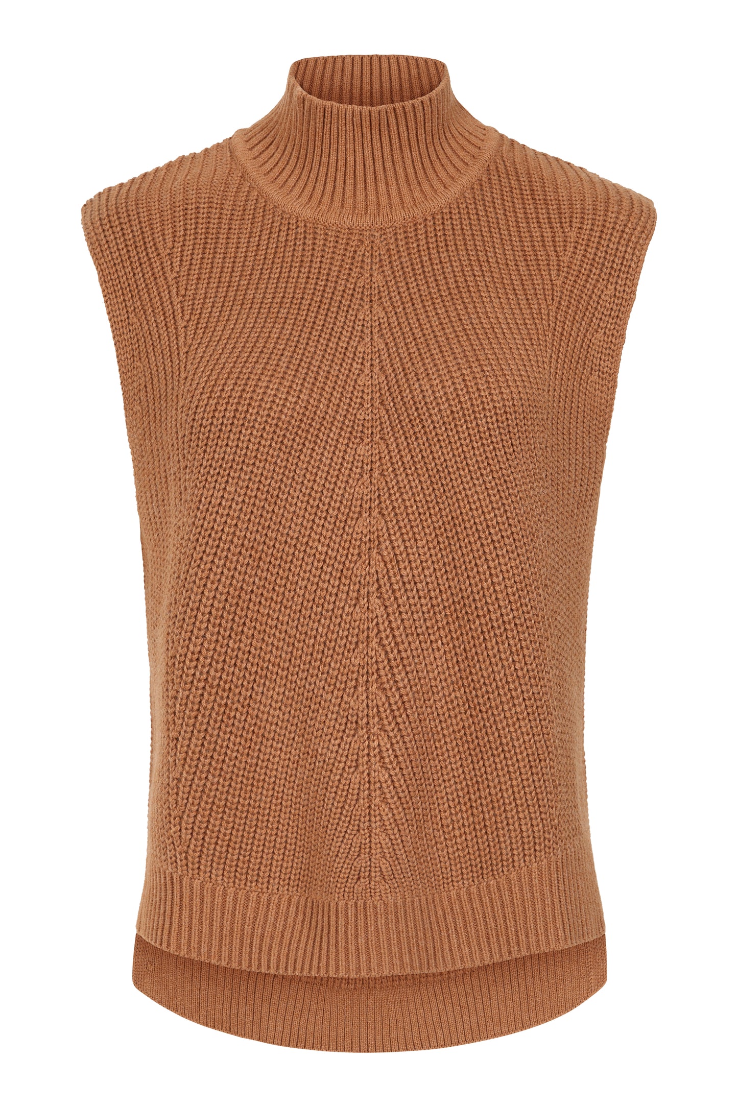 Caramel High Neck Pop Over Vest | Foil FO8045