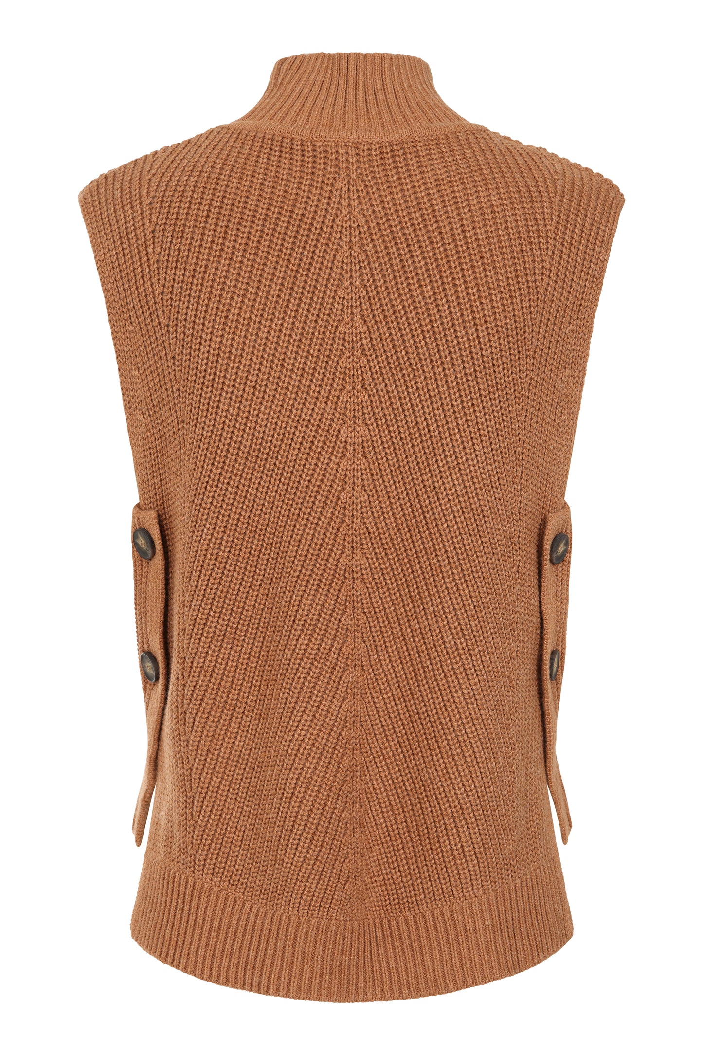 Caramel High Neck Pop Over Vest | Foil FO8045