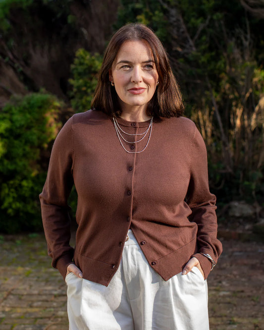 Caroline Cardigan | Mocha | Chalk