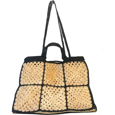 Carrey Raffia Tote Bag - Black | Zanatany Concepts