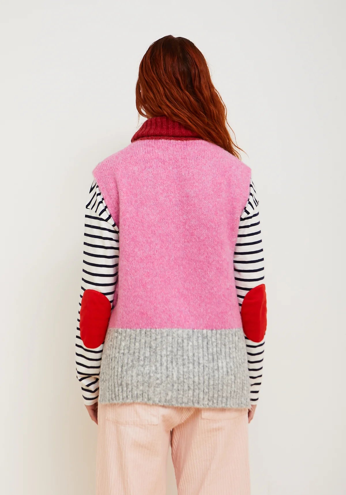 Grey & Pink Knitted Vest - Chaleco Clue | Dr.Bloom