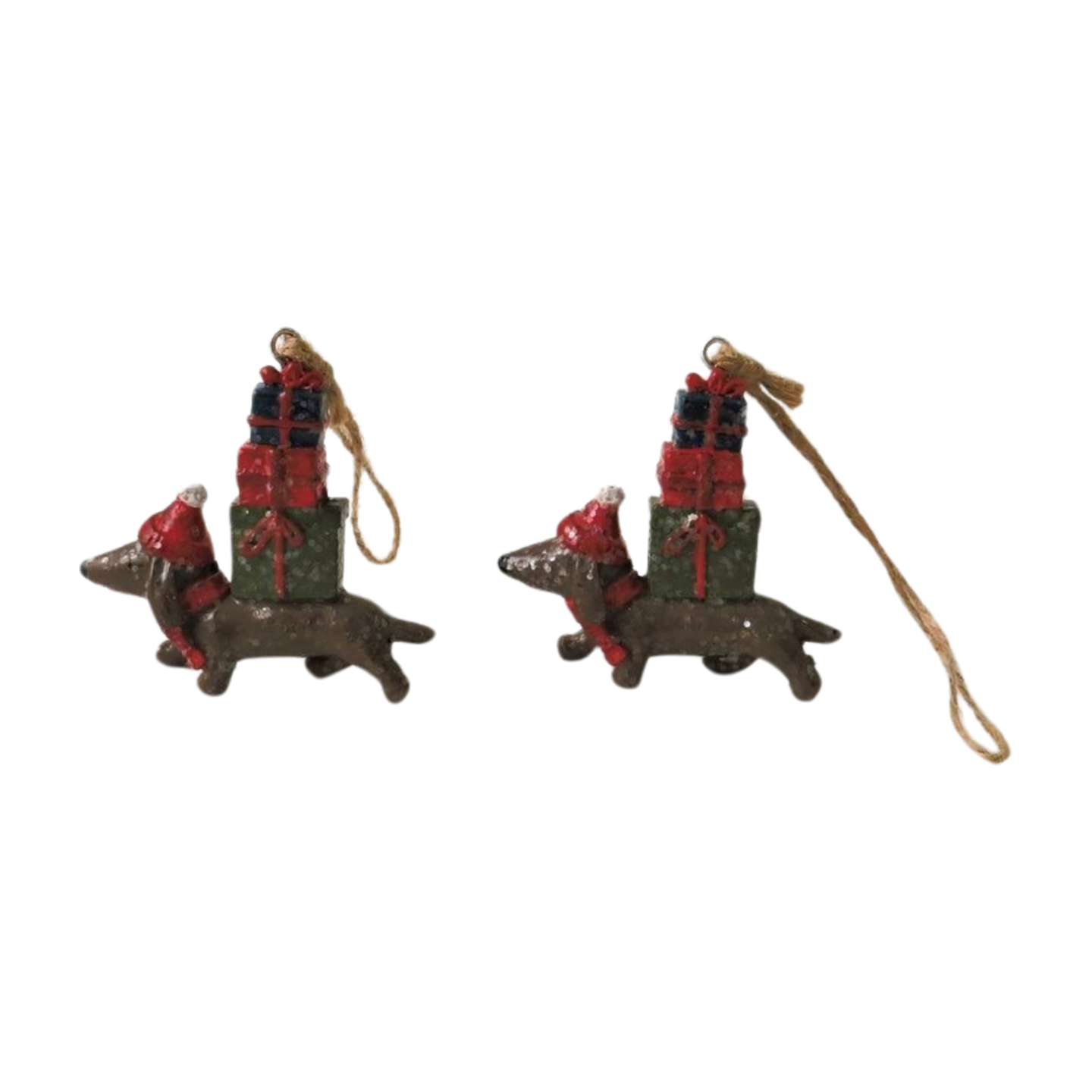 Resin Dog with Presents Tree Decoration | Giftware Trading