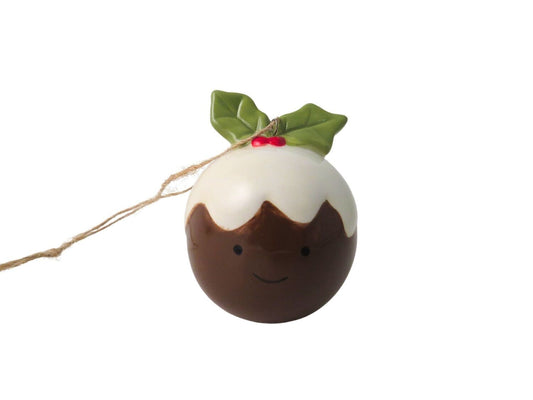Ceramic Christmas Pudding Tree Decoration | Giftware Trading UK