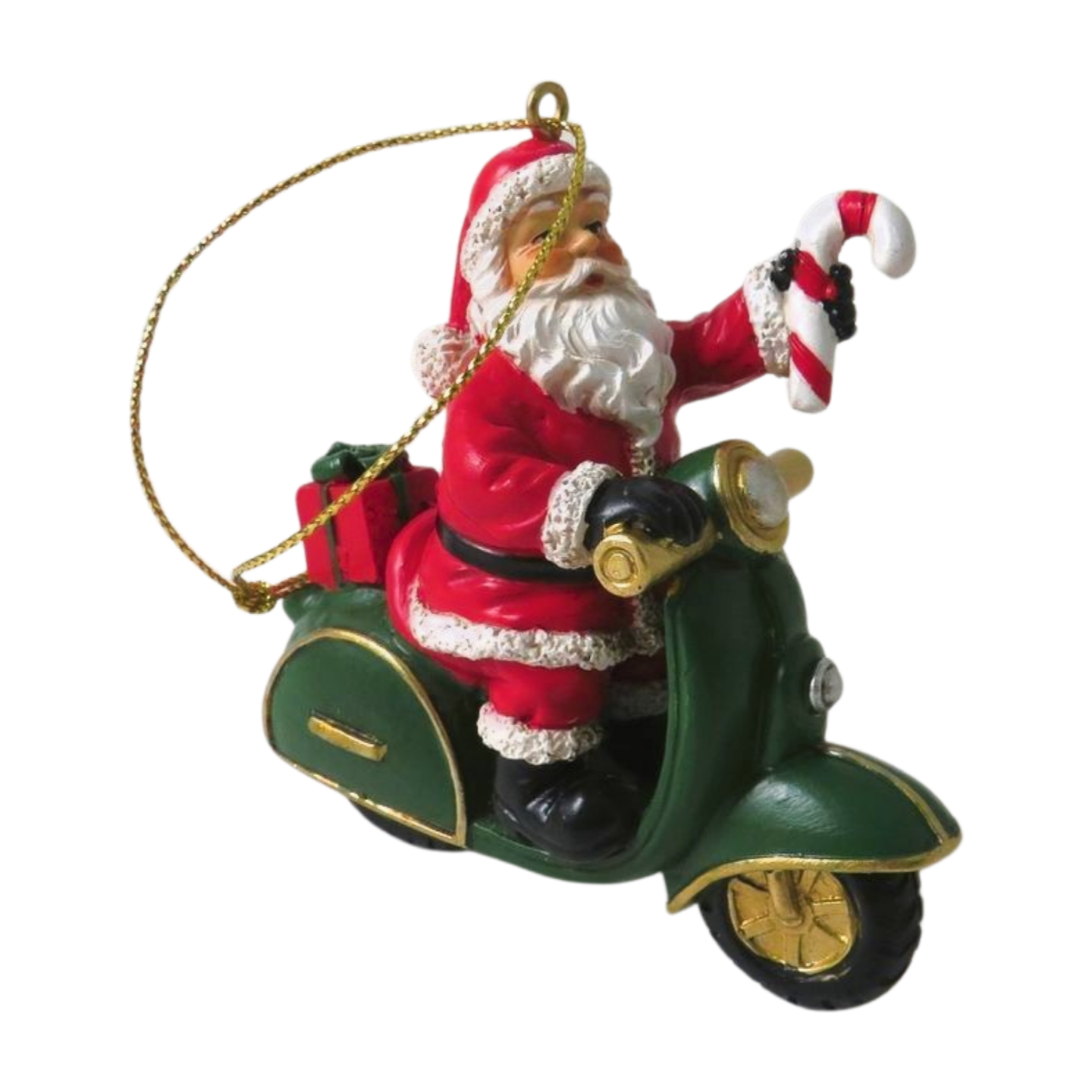 Resin Santa on Moped Tree Decoration | Giftware Trading UK