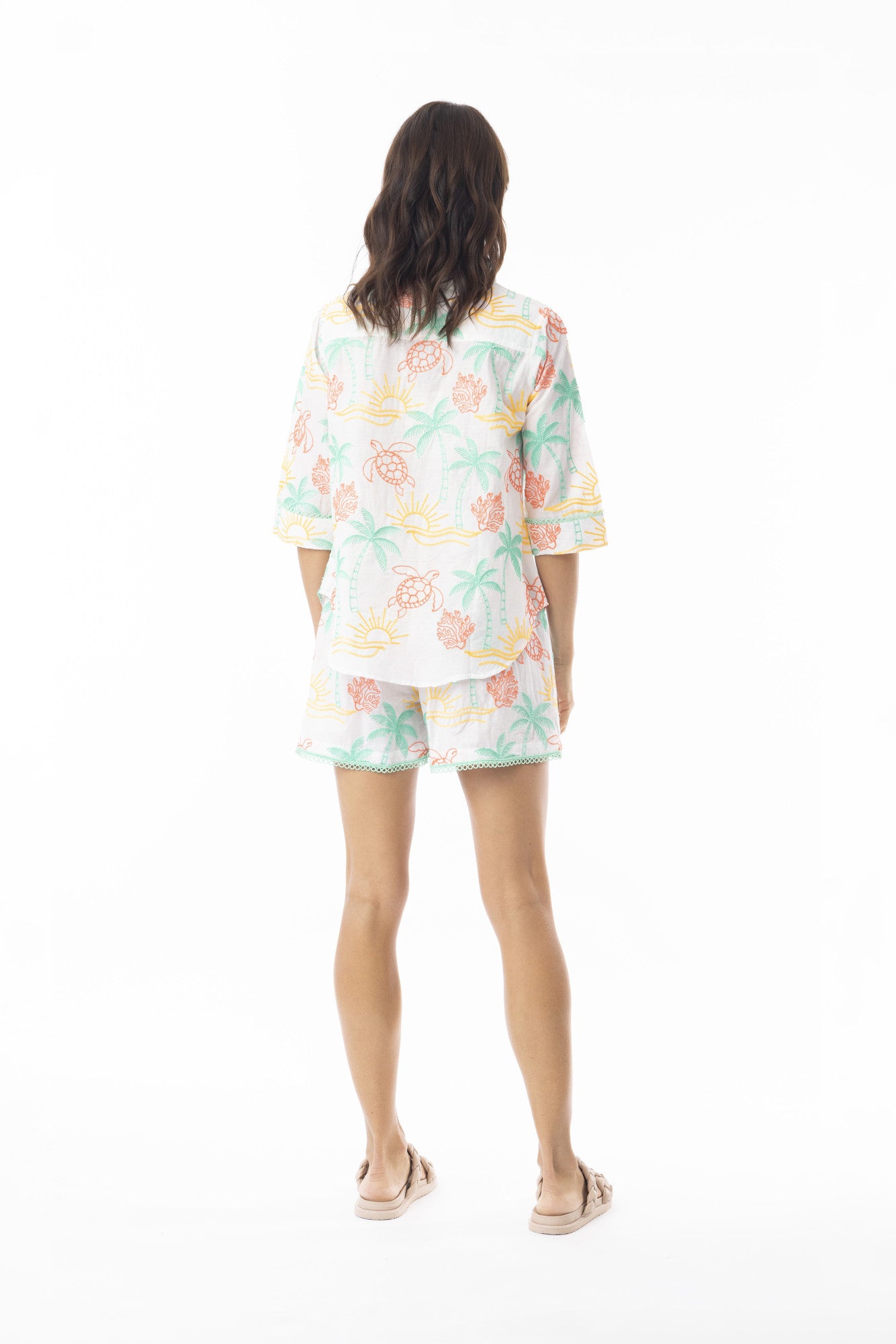 Coral Print Shorts | Escape 8638