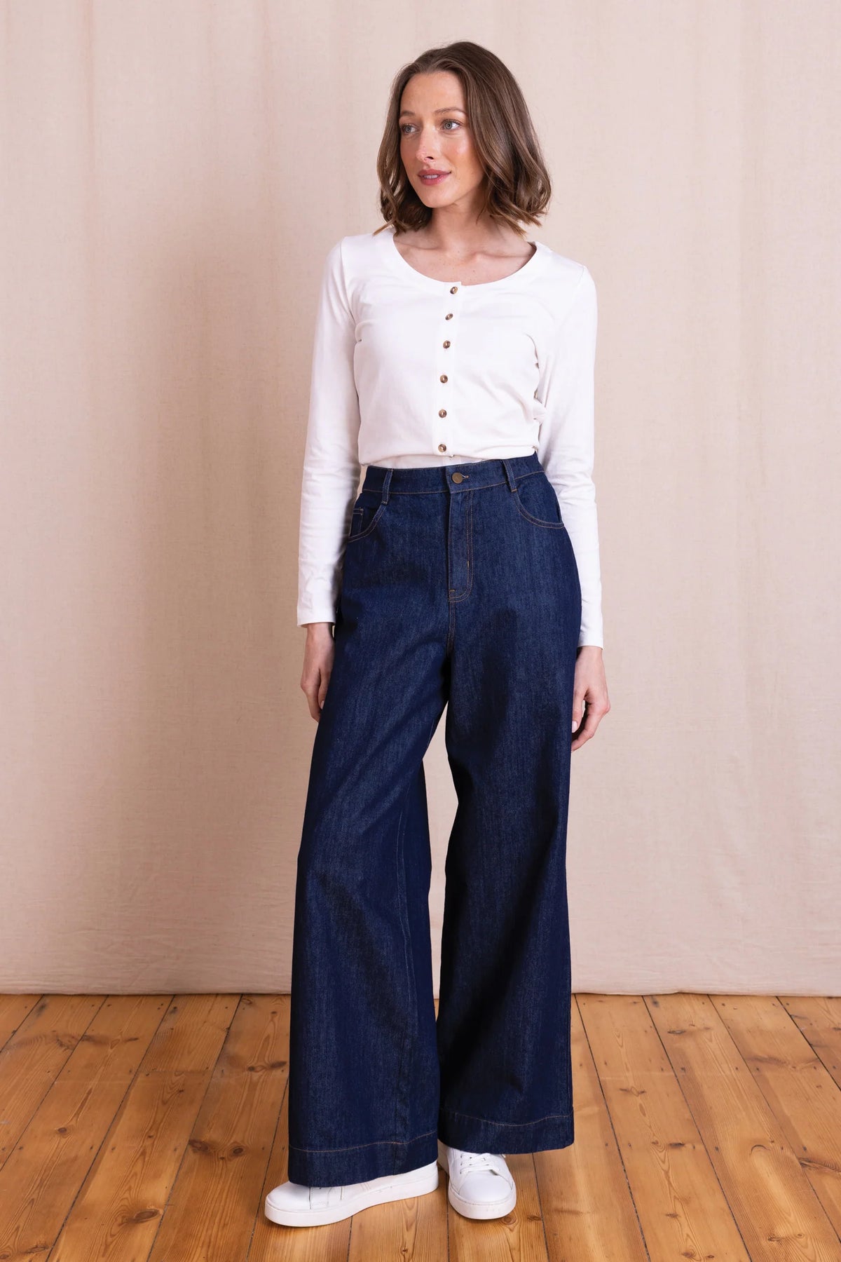 Wide Leg Denim Jeans – Blue | Saige by Nomads