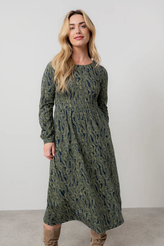 Fern Damson Foliage Print Dress | Lily & Me LM25531