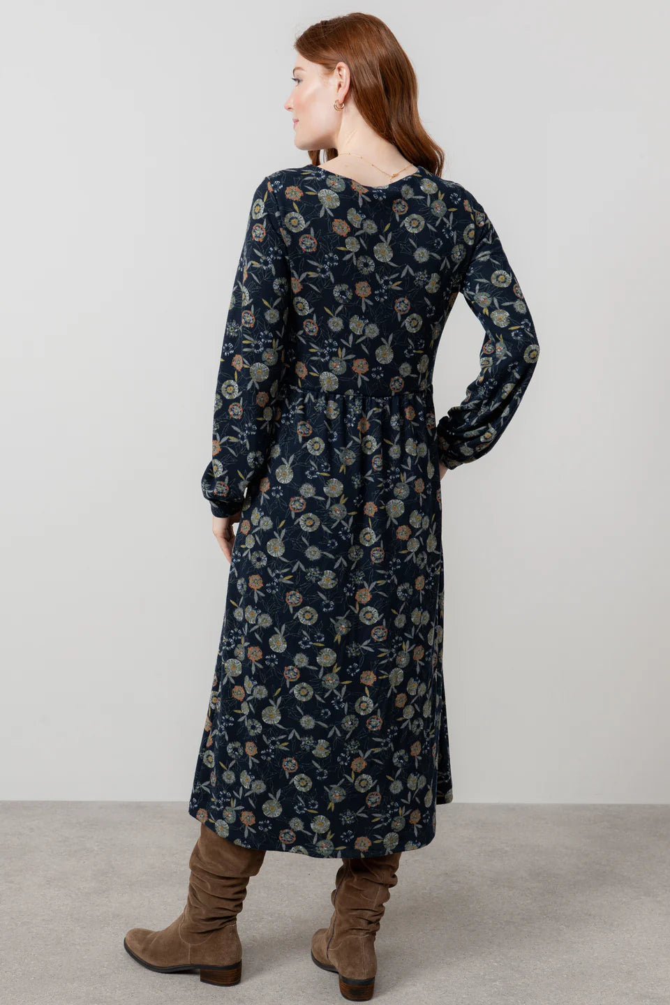 Damson Dress Navy Budling Knit Dress | Lily & Me LM25593