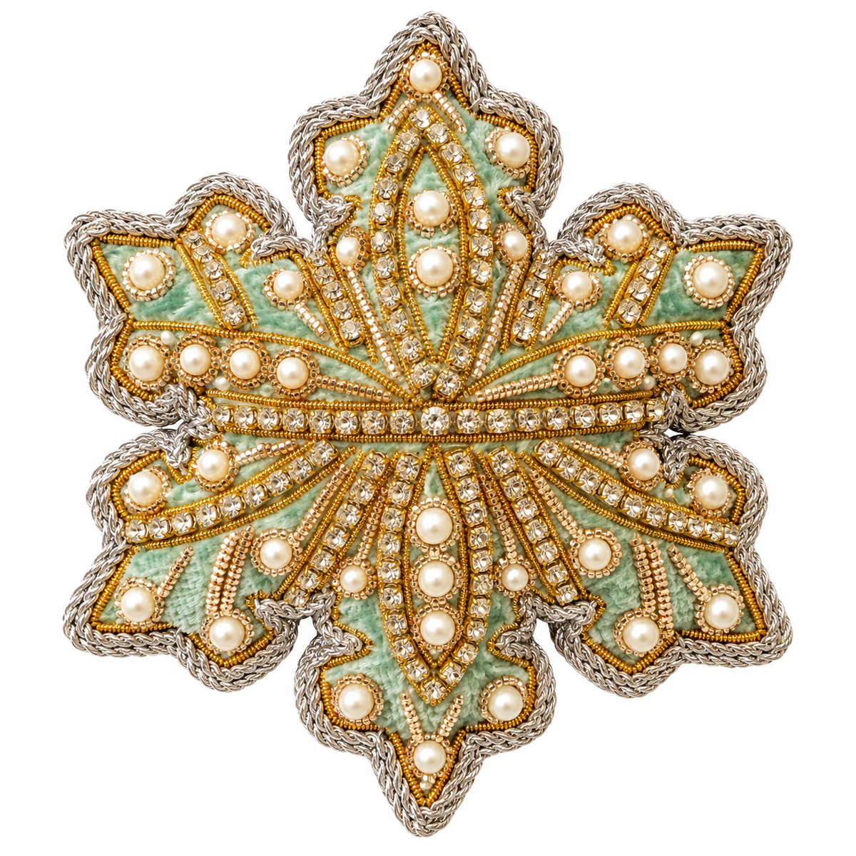 Eau de Nil Pearl Snowflake Christmas Decoration – Tinker Tailor London