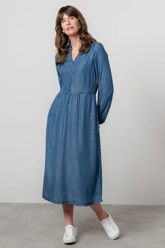 Blue Tencel Dress - Ellington - Lily & Me