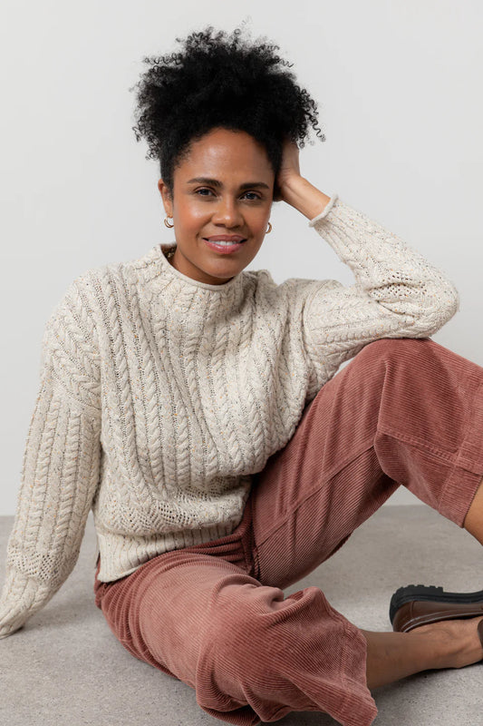 Ecru Fleck Knit Elspeth Jumper | Lily & Me LM25644