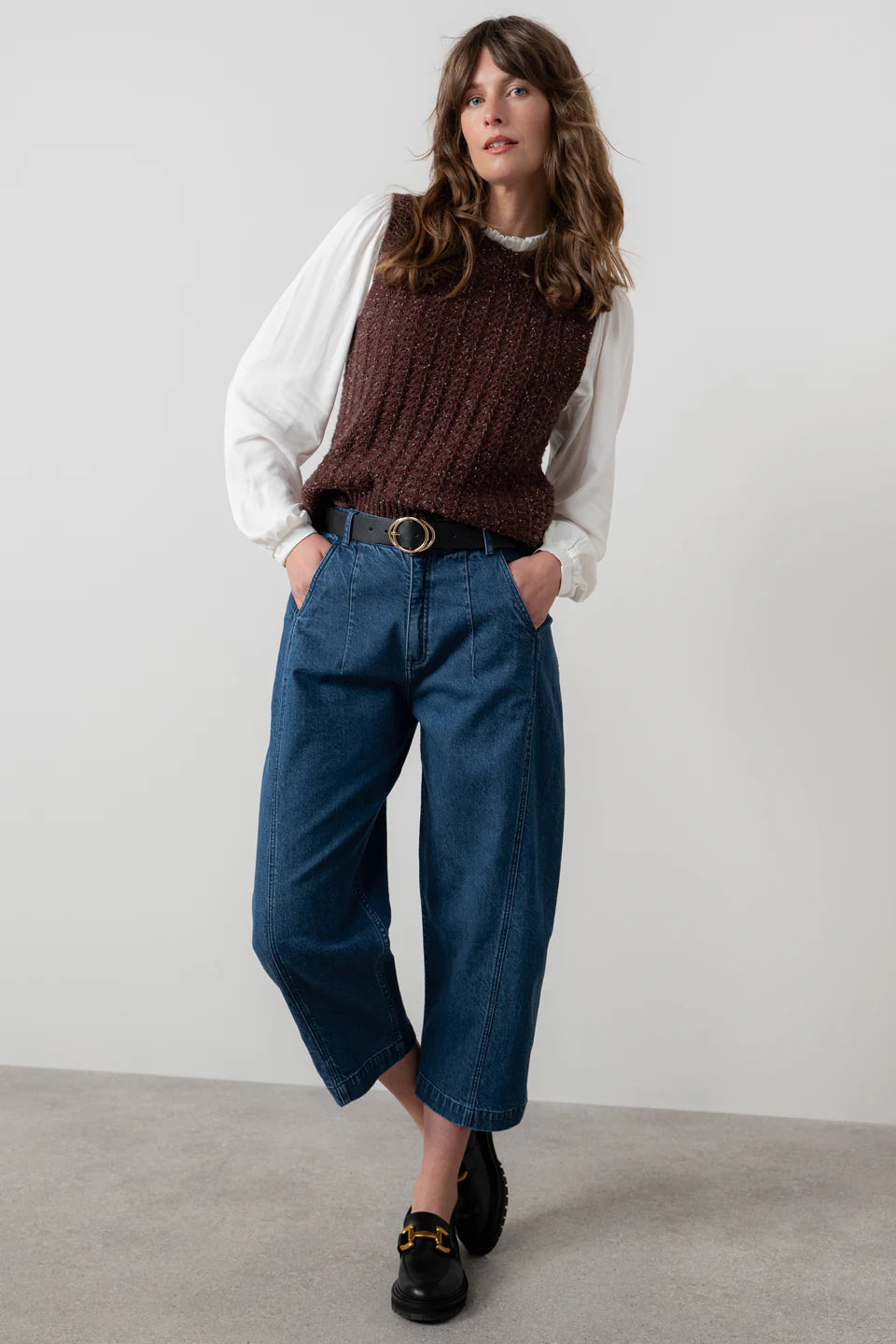 Chocolate Fleck Knit Eva Tank Top | Lily & Me LM25662