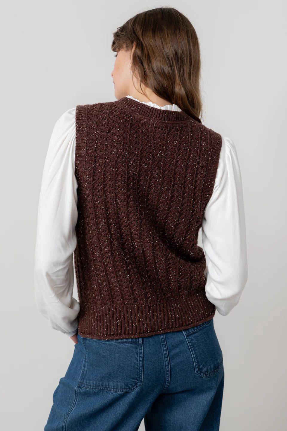 Chocolate Fleck Knit Eva Tank Top | Lily & Me LM25662