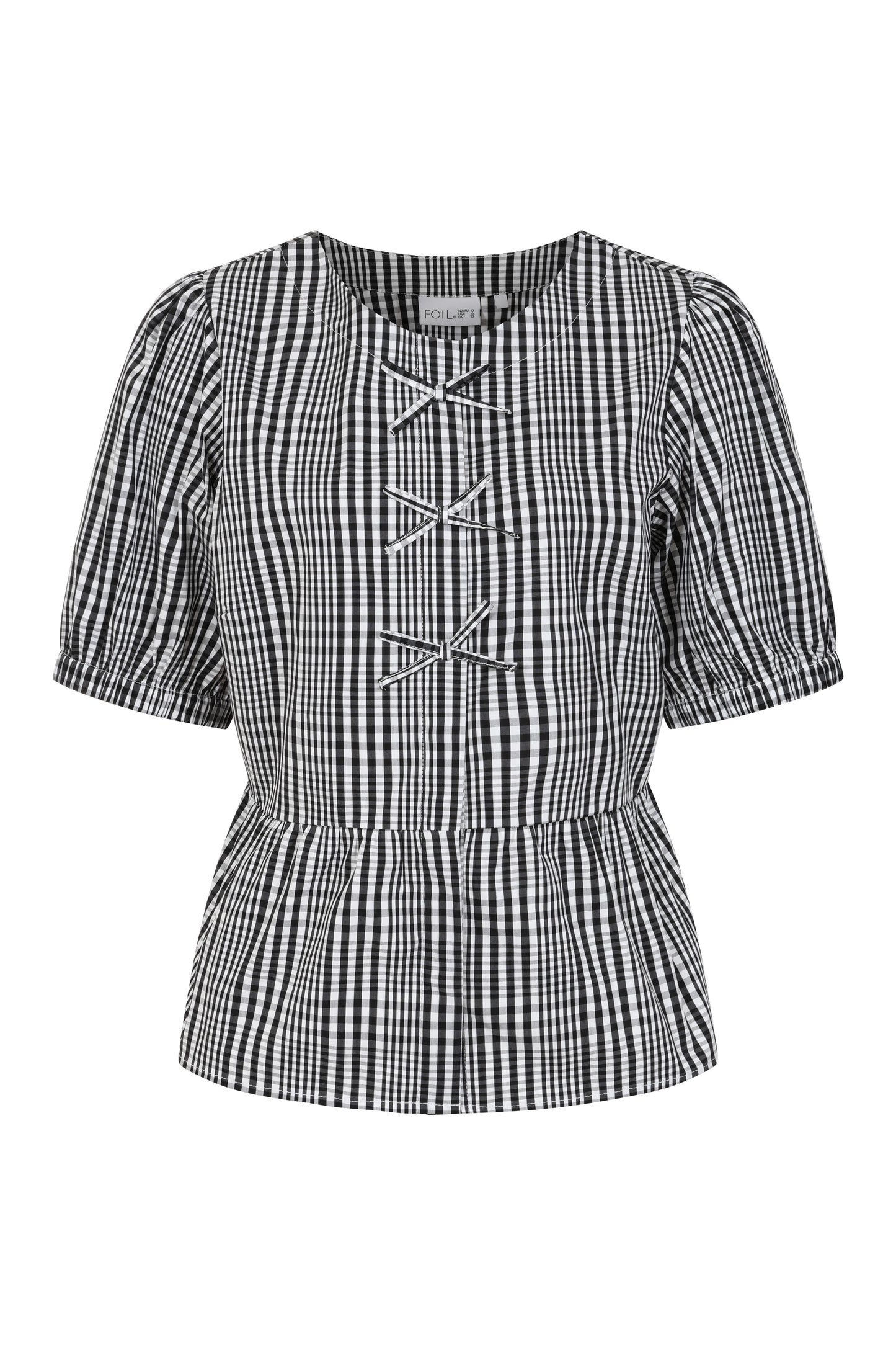 Black & White Check My Tie Top | Foil FO8204