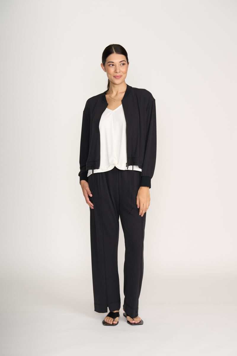 Black Jet Set Bomber Jacket | Foil FO8355