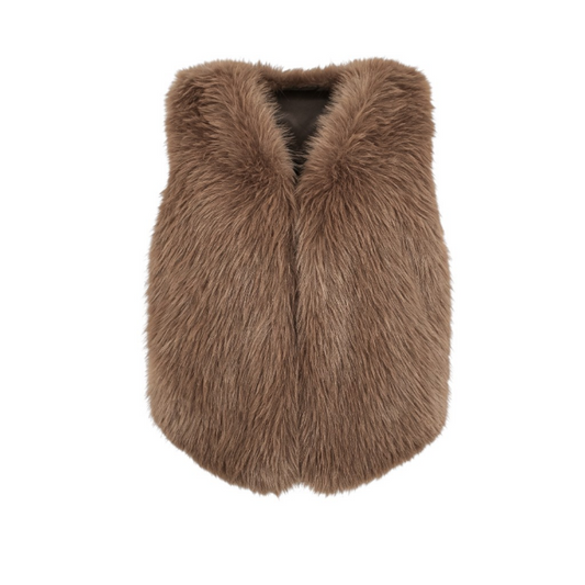 Milk Chocolate Faux Fur Gilet | Last True Angel LGN05BC