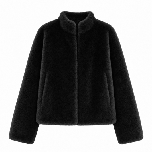Soft Faux Fur Jacket – Black  | Last True Angel LGN02B