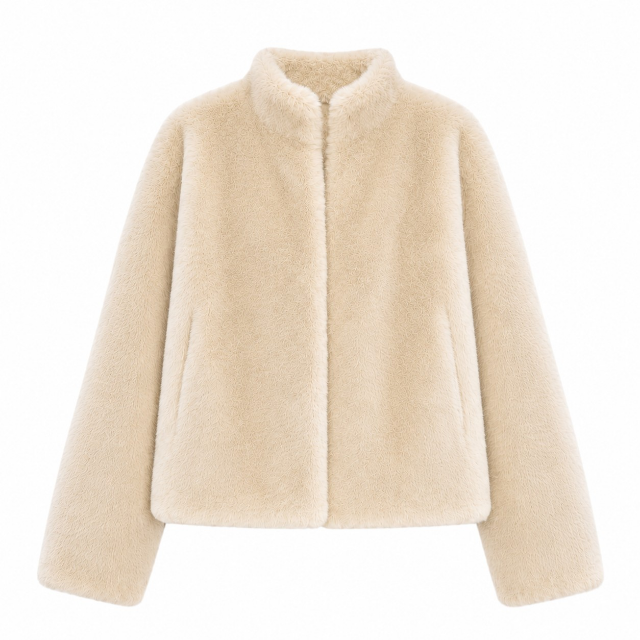 Soft Faux Fur Jacket – Cream | Last True Angel LGN02C