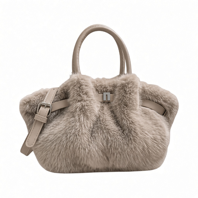 Dark Stone Faux Fur Mini Grab Bag | Last True Angel  LTB