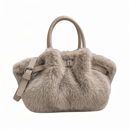 Dark Stone Faux Fur Mini Grab Bag | Last True Angel  LTB14S