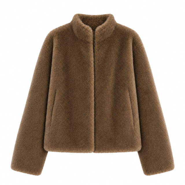 Soft Faux Fur Jacket – Milk Chocolate | Last True Angel LGN02BC