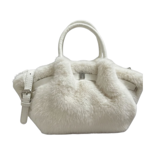 Cream Faux Fur Mini Grab Bag | Last True Angel LTB14C